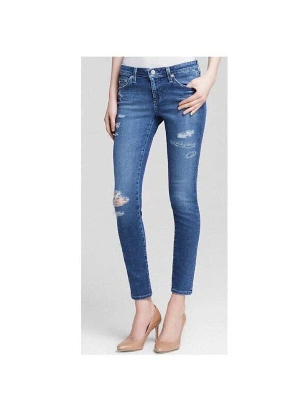 AG Adriano Goldschmied Womens The Legging Super Skinny Ankle Jeans Size 28 Distr